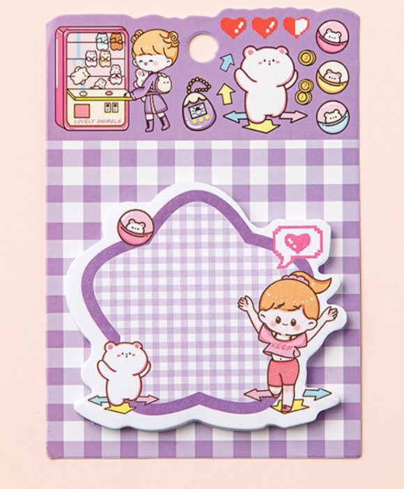 Блок стикер для записей "Checkered star", purple