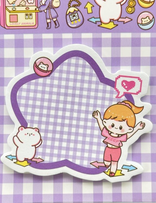 Блок стикер для записей "Checkered star", purple
