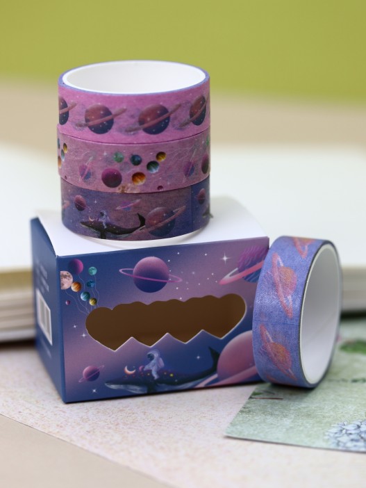 Набор декоративного скотча «Astronaut», dark purple 