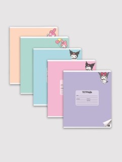 Тетрадь А5 &quot;Kuromi+My Melody&quot;, 18л, линейка , обл. мелов. картон + ВД-лак, mix