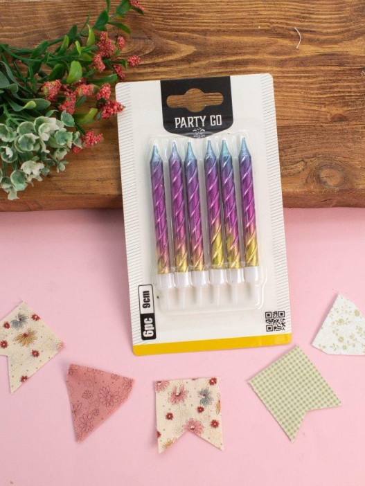 Набор свечей 6 шт. "Gradient flicker", (9 см) 