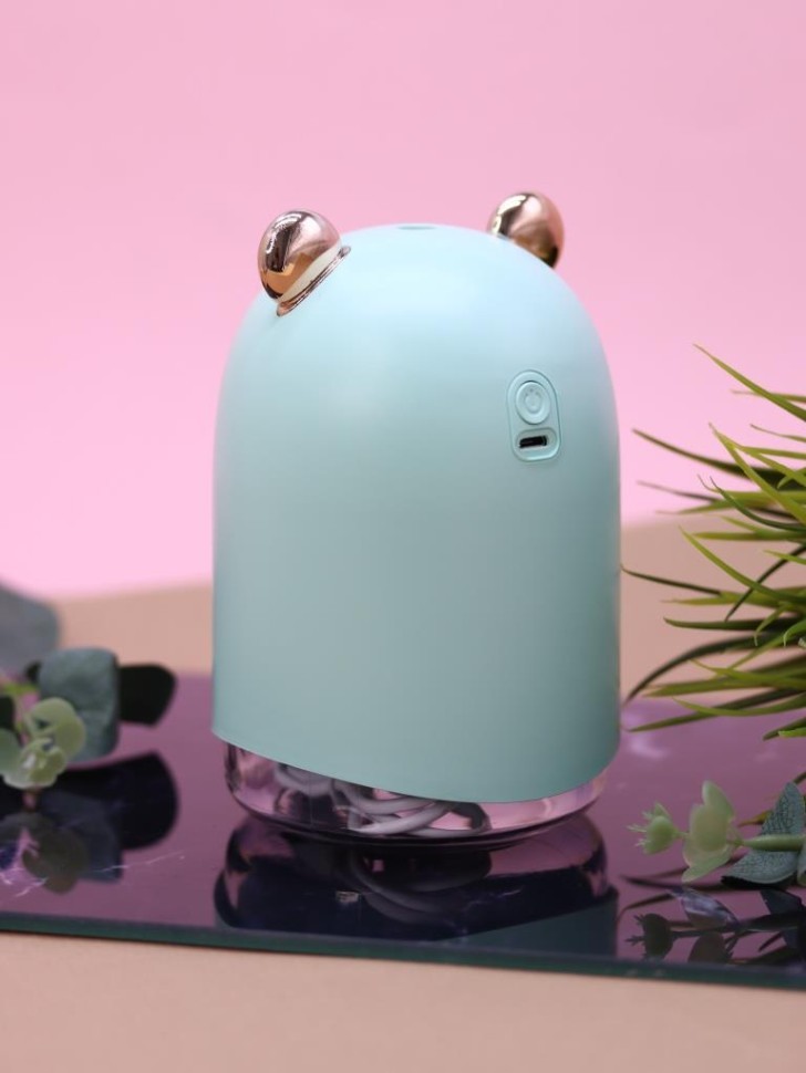 Настольный увлажнитель воздуха - ночник "Bear in a spacesuit", green, (портативный, USB)