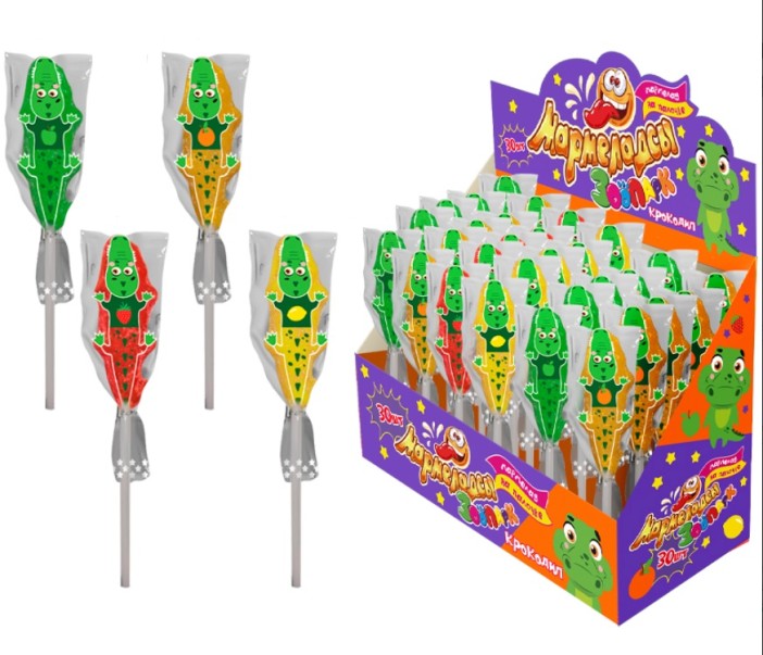 Фигурный мармелад на палочке «Мармеладсы: КРОКОДИЛ», 30шт. 