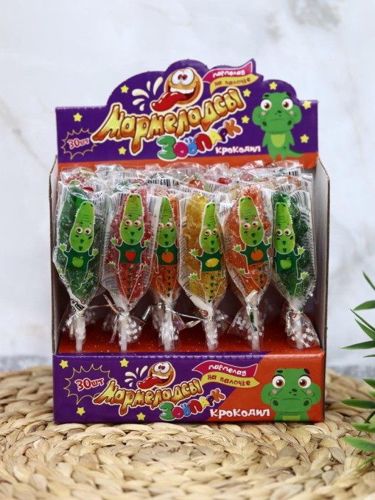 Фигурный мармелад на палочке «Мармеладсы: КРОКОДИЛ», 30шт. 