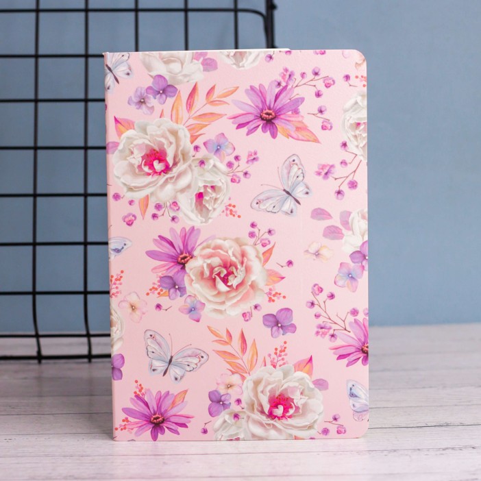 Тетрадь (A5) &quot;Fabulous flowers&quot;, purple (13.5*20.5) 
