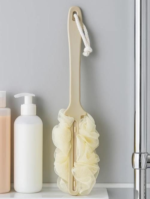 Мочалка для тела с ручкой &quot;Foam cloud&quot;, yellow 