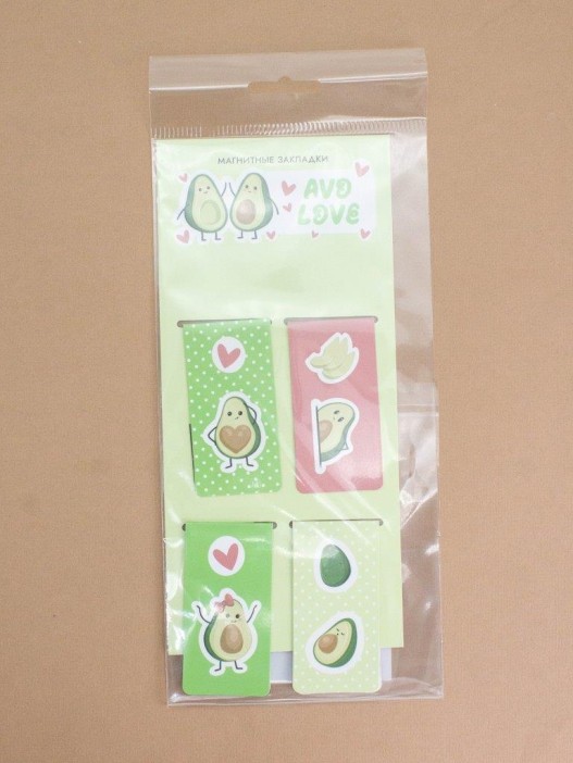 Набор магнитных закладок &quot;Avo love&quot;, 4 шт., 35х70 мм 