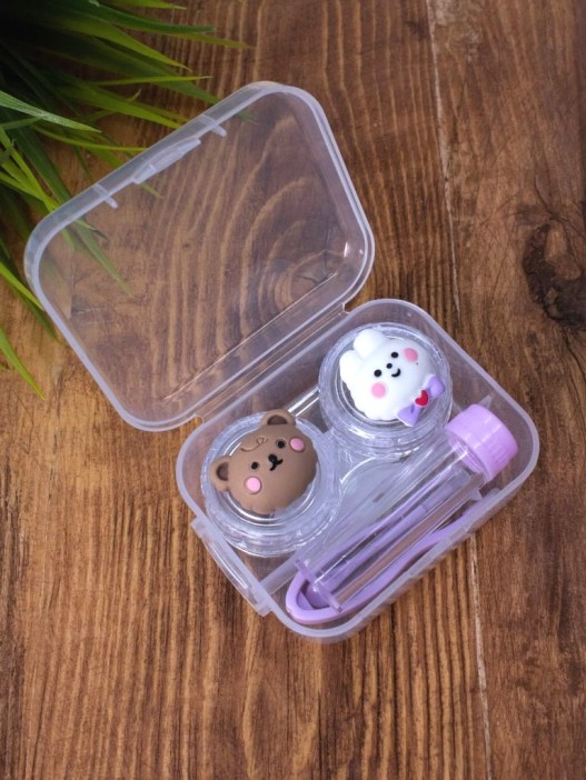 Контейнер для линз &quot;Team bear-hare&quot;, purple 