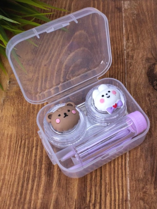 Контейнер для линз &quot;Team bear-hare&quot;, purple 