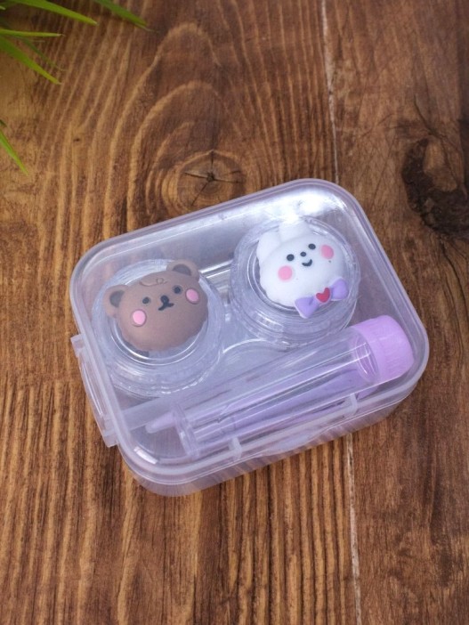 Контейнер для линз &quot;Team bear-hare&quot;, purple 