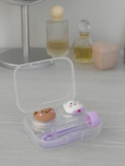 Контейнер для линз "Team bear-hare", purple