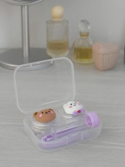 Контейнер для линз "Team bear-hare", purple