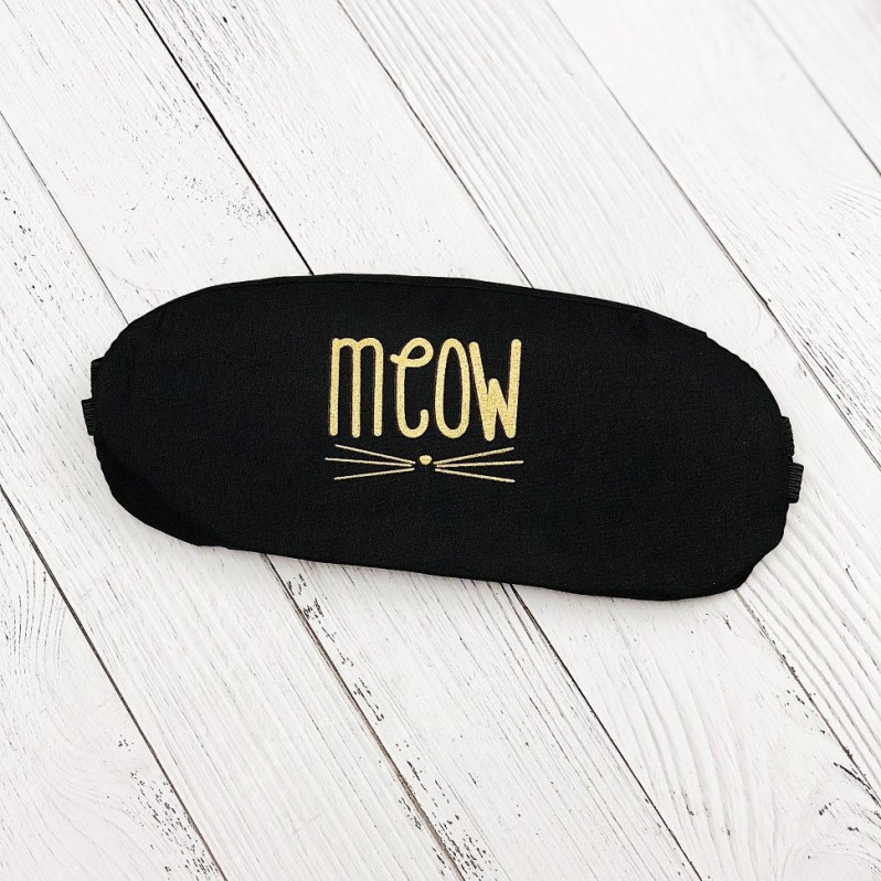 Маска для сна гелевая &quot;Meow&quot;, black 