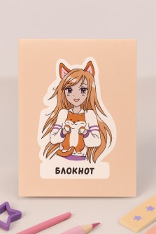 Блокнот А7 Аниме "Love corgi girl"