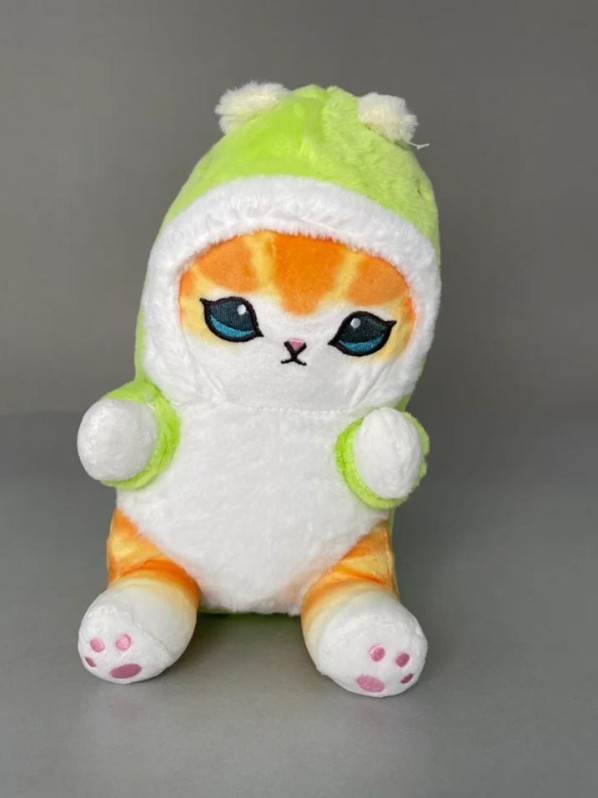 Мягкая игрушка "Кот динозавр", зеленый, 20 см