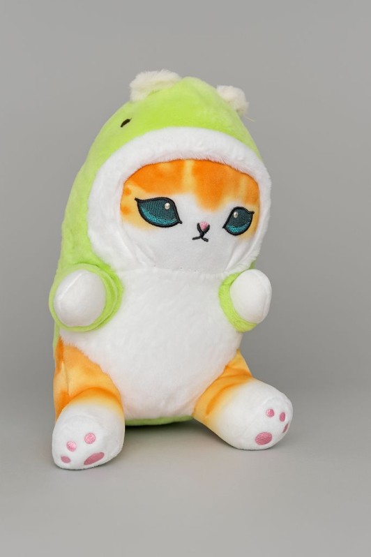 Мягкая игрушка "Кот динозавр", зеленый, 20 см