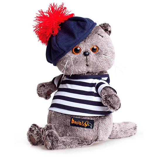 Мягкая игрушка "Басик в тельняшке и берете" (25см) 