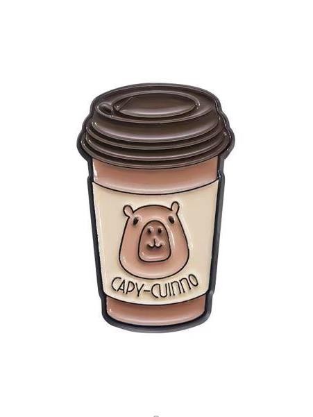 Значок металлический iLikeGift &quot;Capycсino&quot; 