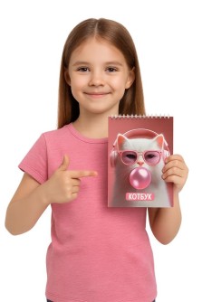 Скетчбук DRAW ME! "Кот в наушниках", 14х20 см,  плотность 100 гр