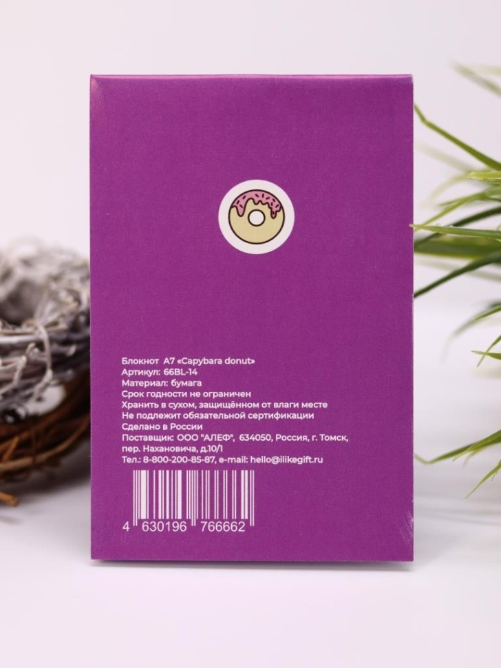 Блокнот А7 «Capybara donut»