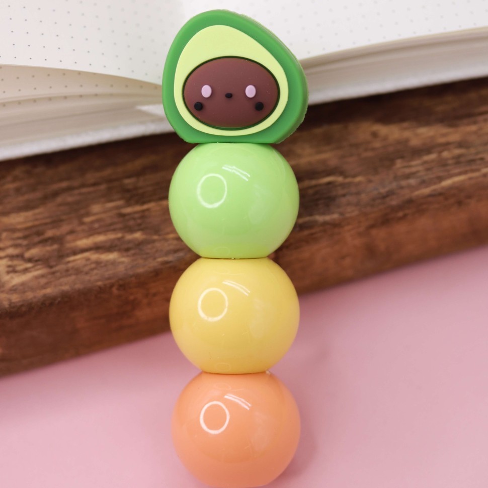 Маркер текстовыделитель "Avocado ball", 3 в 1, mix, шоу-бокс 24 шт.