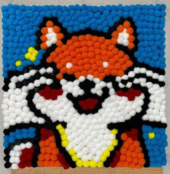 Картина из помпонов на подрамнике Draw Me! «Funny fox», (20 х 20 см) 