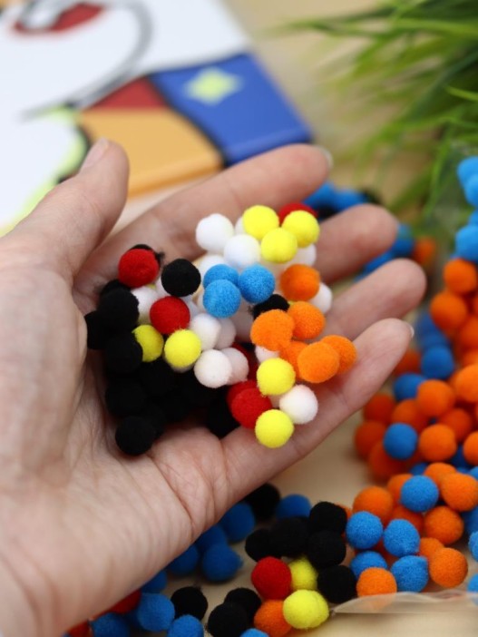 Картина из помпонов на подрамнике Draw Me! «Funny fox», (20 х 20 см) 