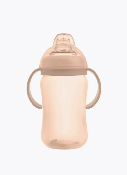 Бутылочка поильник с силиконовым носиком и ручками, pink (270 ml) 