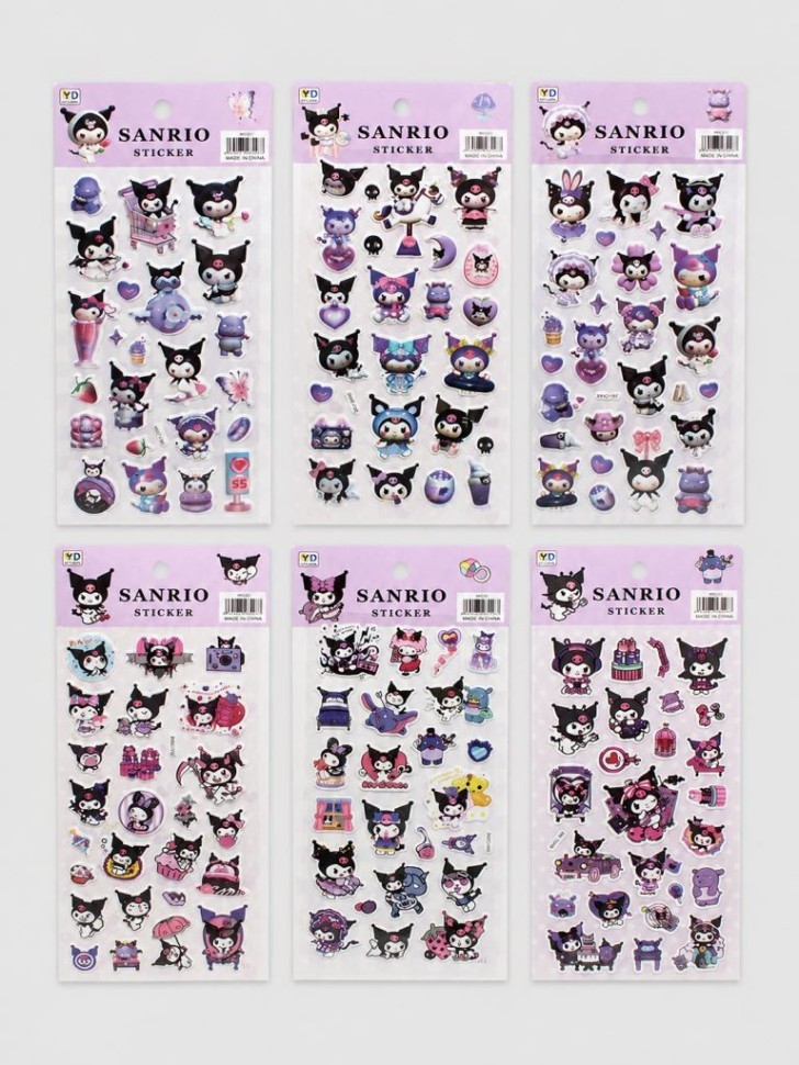 3D наклейки Sanrio "Kuromi" (10*22 см), микс