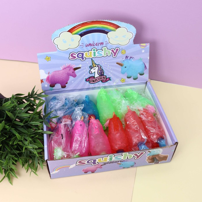Мялка - антистресс «Colorful unicorn squishy», шоу-бокс 12 шт. 