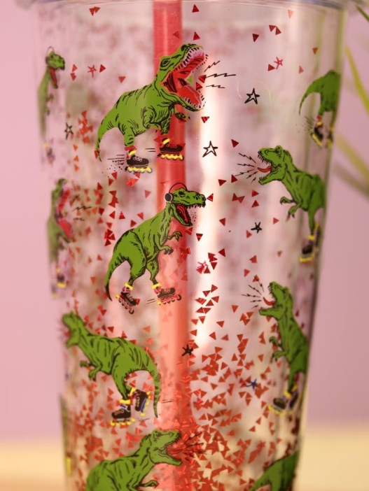 Тамблер iLikeGift &quot;Dinosaurs attack&quot;, green (380 мл) 