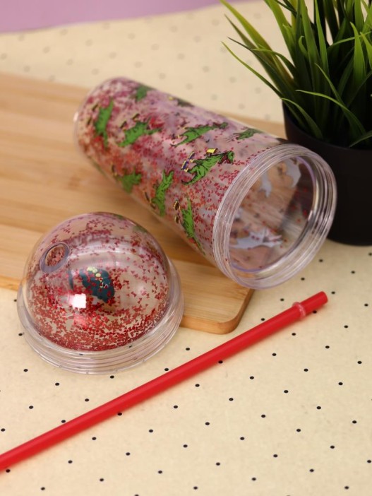 Тамблер iLikeGift &quot;Dinosaurs attack&quot;, green (380 мл) 