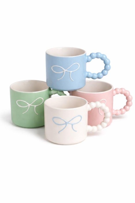 Набор керамических кружек 12шт. «Бантик», микс (420 мл) 