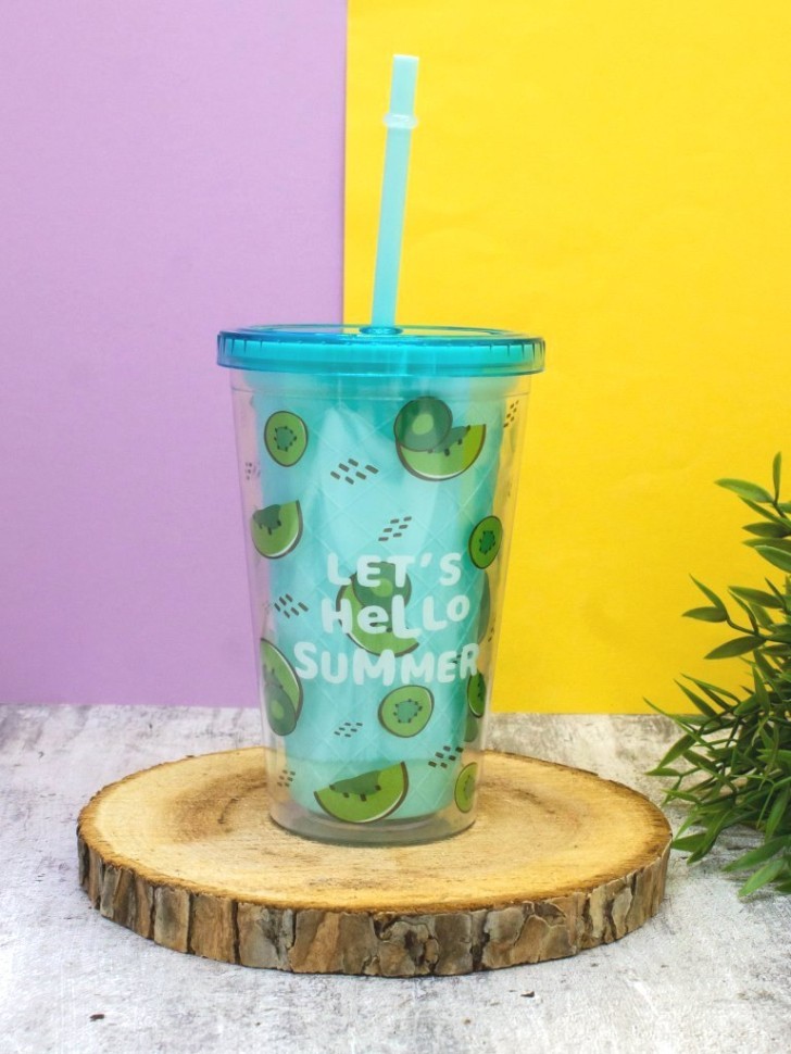 Тамблер "Hello summer", green