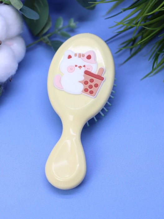 Расческа "Коктейльная кошечка", желтая 