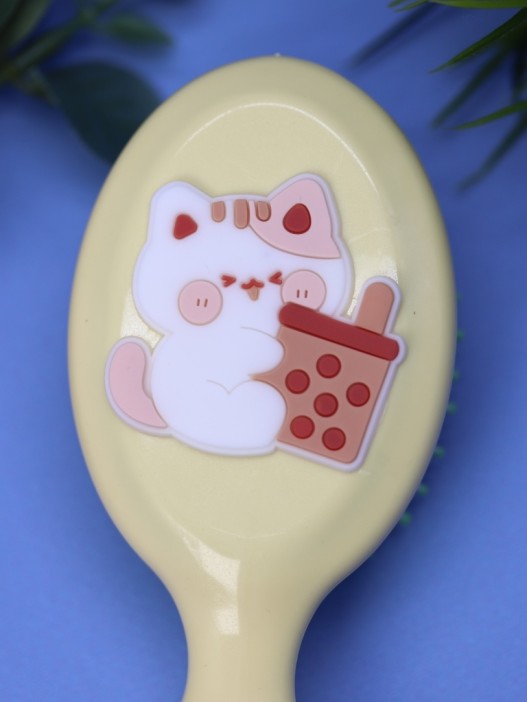 Расческа "Коктейльная кошечка", желтая 