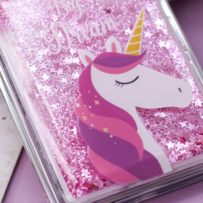 Зеркало-шейкер раскладное &quot;Sparkles unicorn&quot;, pink (8*6 см) 