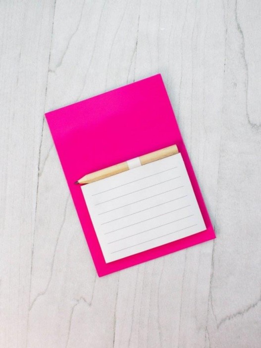 Магнитный блок для записей с карандашом «Simple», pink, 10х14 см 