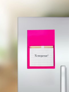 Магнитный блок для записей с карандашом «Simple», pink, 10х14 см