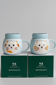 Кружка «Emotions of a cat», light blue (420 ml)