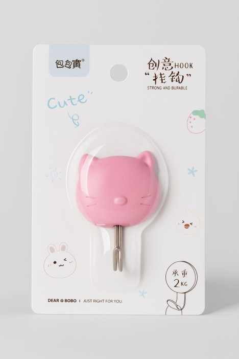 Крючок на липучке «Kitty», pink 