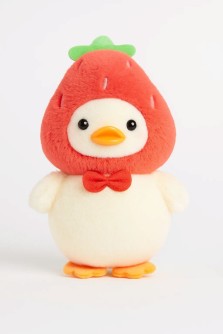 Плюшевый брелок "Bird in a hat", strawberry