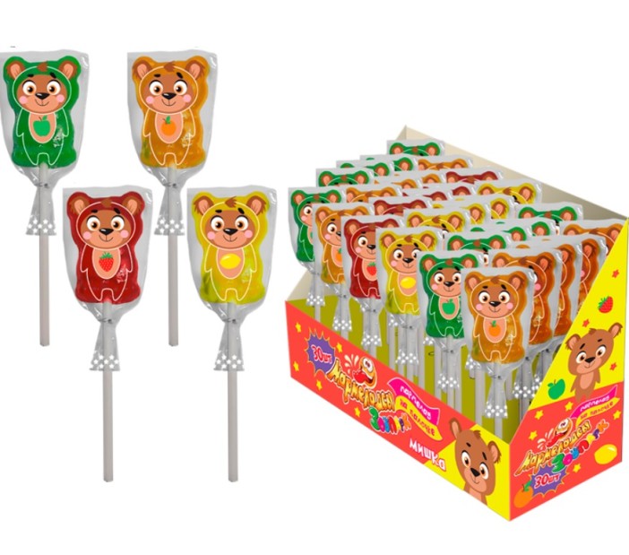 Фигурный мармелад на палочке «Мармеладсы: МИШКА», 30шт. 