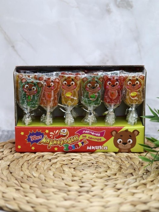 Фигурный мармелад на палочке «Мармеладсы: МИШКА», 30шт. 