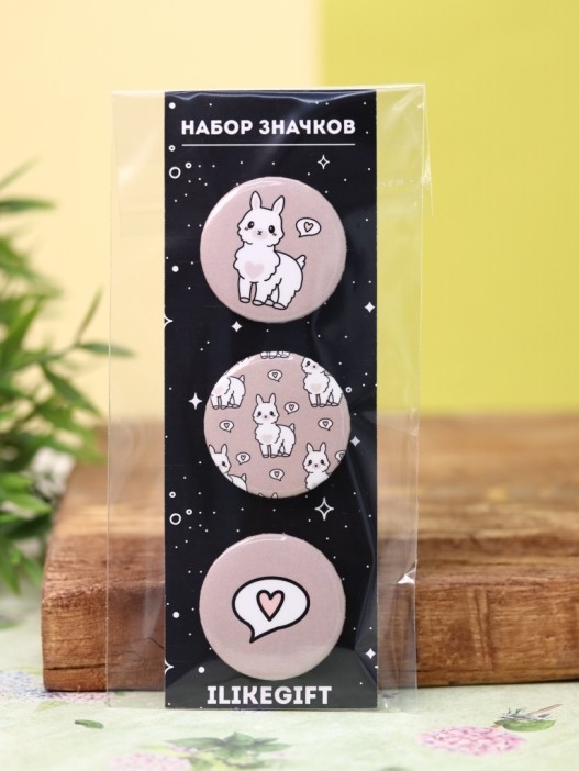 Набор значков Аниме «Lama» 