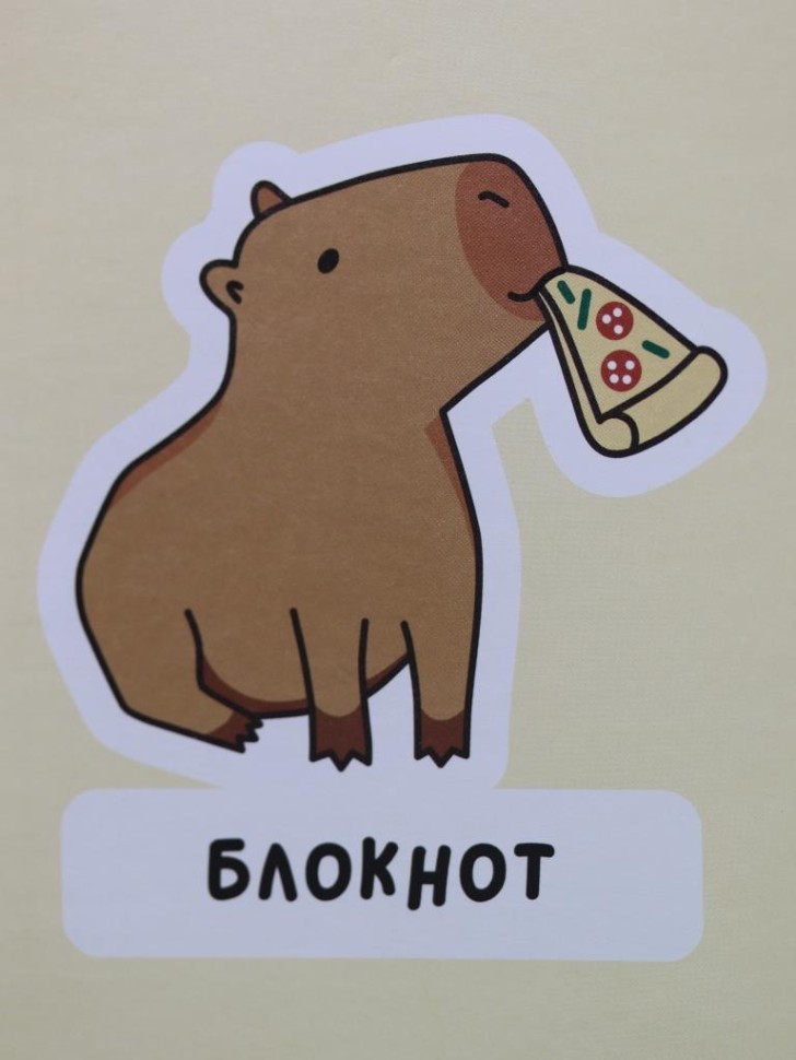 Блокнот А6 "Капибара с пиццей",