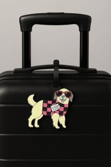 Бирка для багажа "Dog glasses", beige