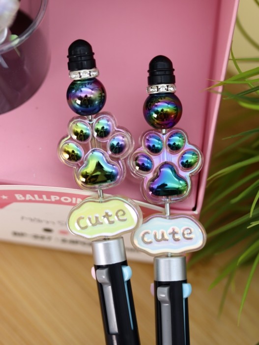 Разноцветная ручка 4 в 1 &quot;МЯУ лапка&quot;, black 