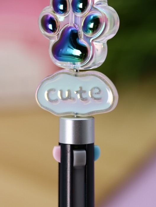 Разноцветная ручка 4 в 1 &quot;МЯУ лапка&quot;, black 