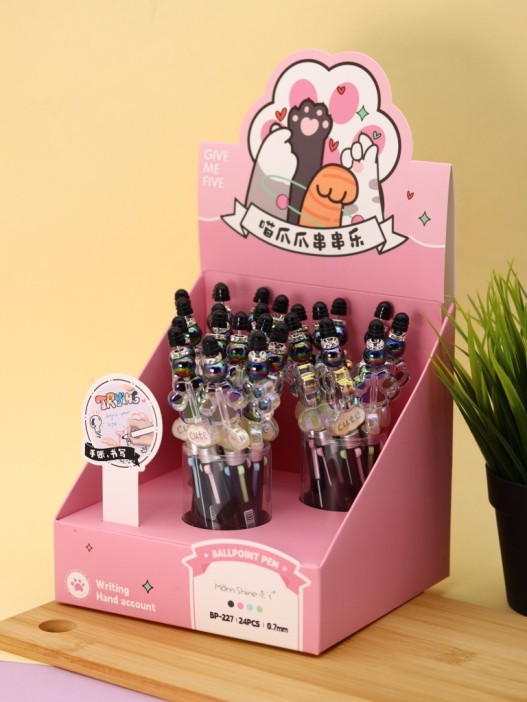 Разноцветная ручка 4 в 1 &quot;МЯУ лапка&quot;, black 